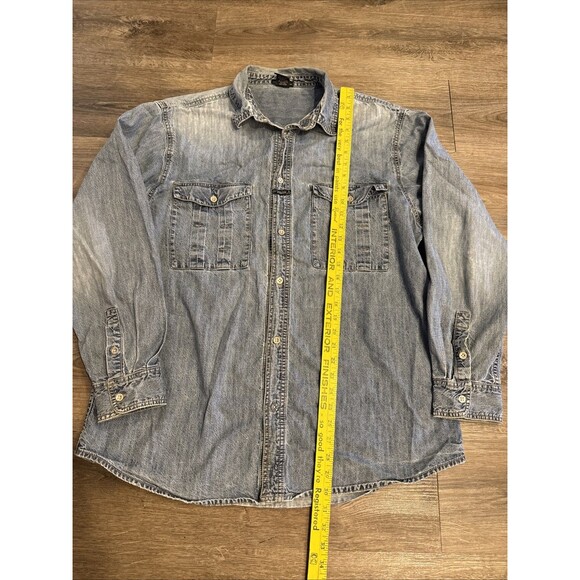 Vintage 90’s Marithe Francois Girbaud Denim Shirt Mens Size L - Picture 2 of 10